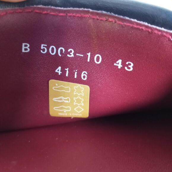 ANDREW Leather Loafers Suction Slip Resistant Sole SZ 43 Blue Red Slip On Shoes - Picture 10 of 12